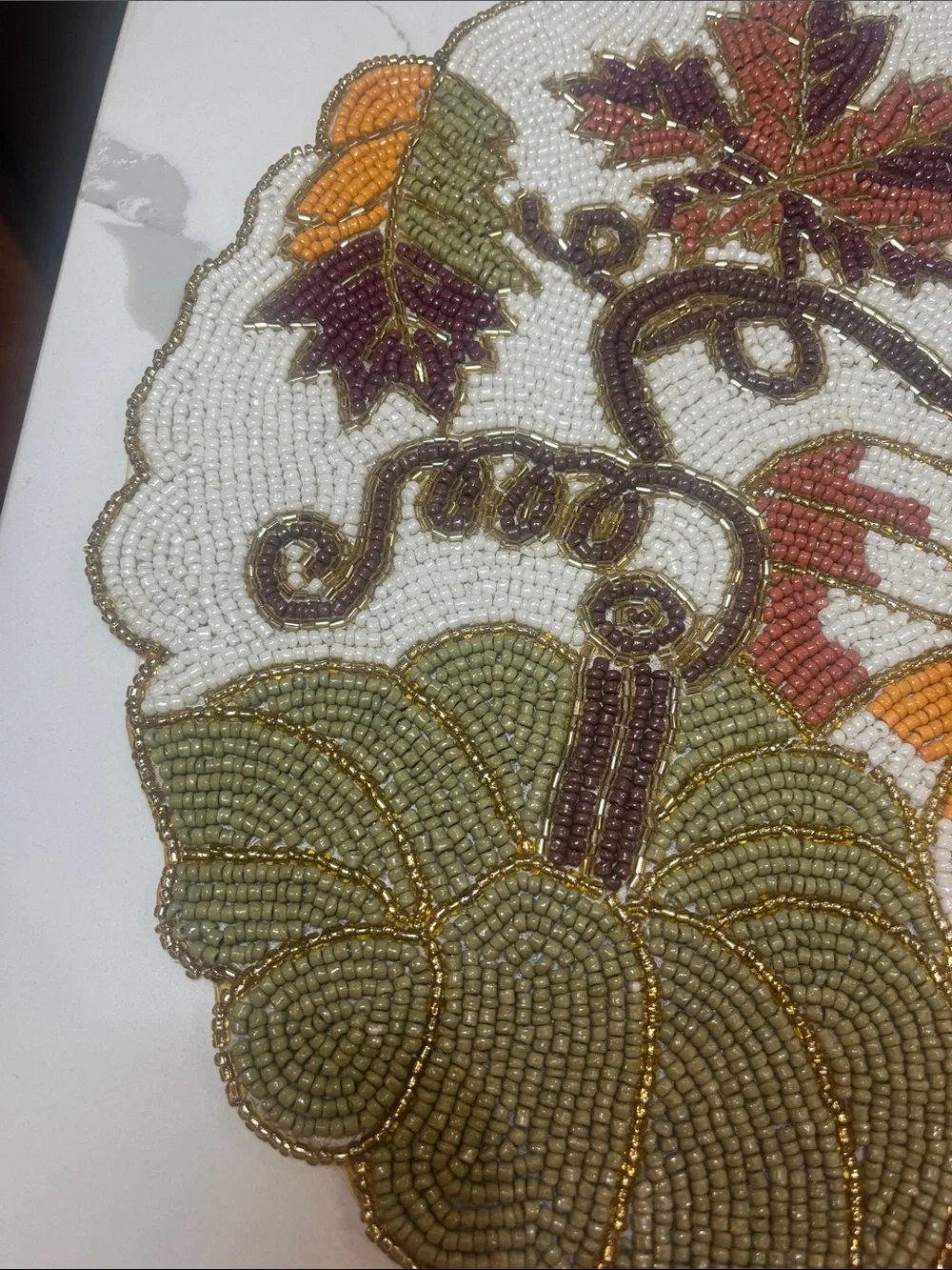 Tahari FALL LEAVES & PUMPKINS Placemat Charger 14” Multicolor Fall Thanksgiving